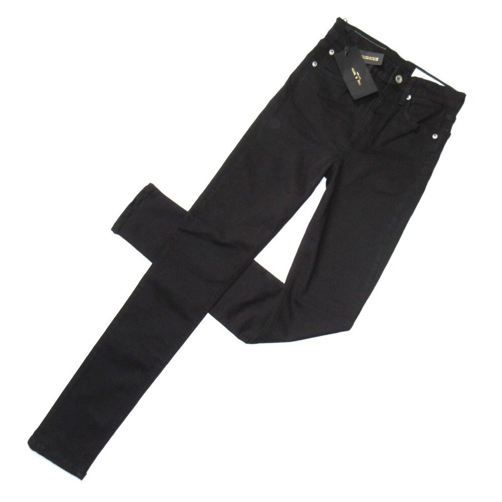 NWT Rag & Bone Nina High Rise Skinny in Black Stretch Jeans 25